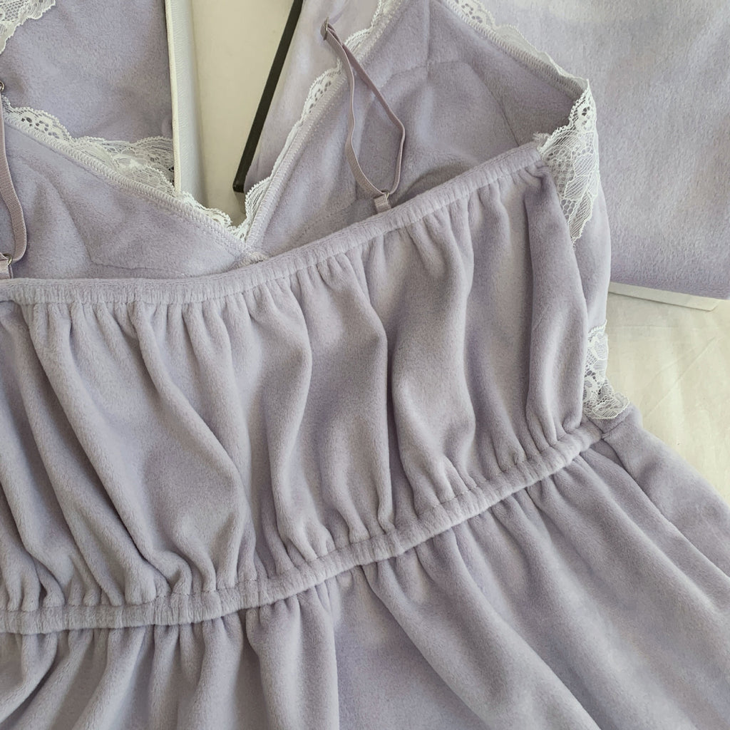 Cream Lace Lounge Set / Lavender Lace Lounge Set