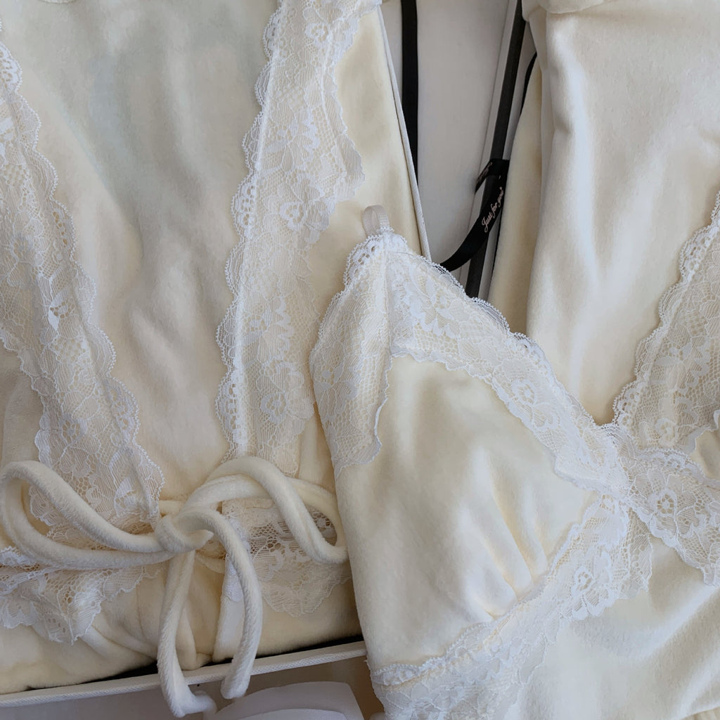 Cream Lace Lounge Set / Lavender Lace Lounge Set